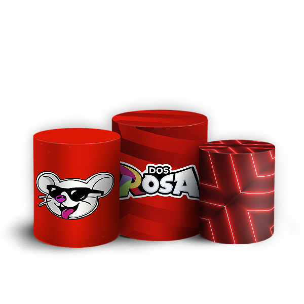Trio Cilindro Sublimado 3D - Os Rosas