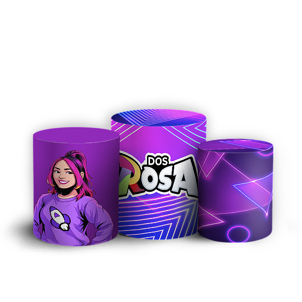 Trio Cilindro Sublimado 3D - Os Rosas