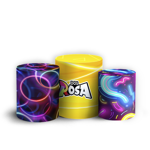 Trio Cilindro Sublimado 3D - Os Rosas