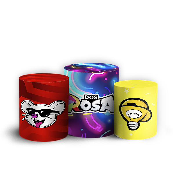 Trio Cilindro Sublimado 3D - Os Rosas