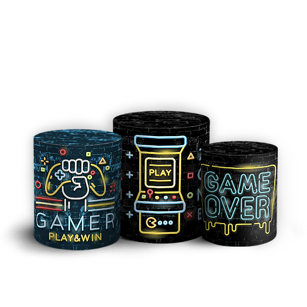 Trio Cilindro Sublimado 3D - Video Game