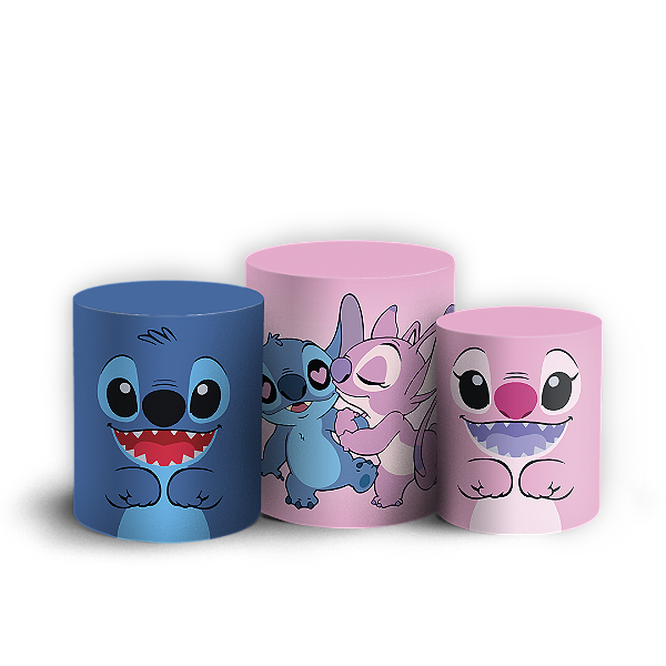 Trio Cilindro Sublimado 3D - Stitch