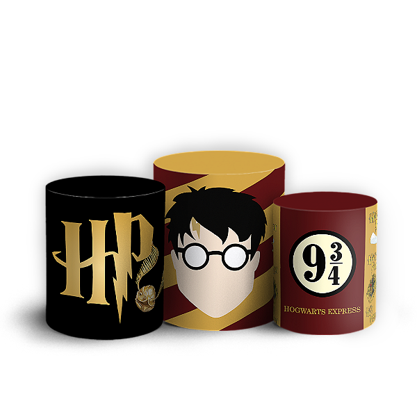 Trio Cilindro Sublimado 3D - Harry Potter