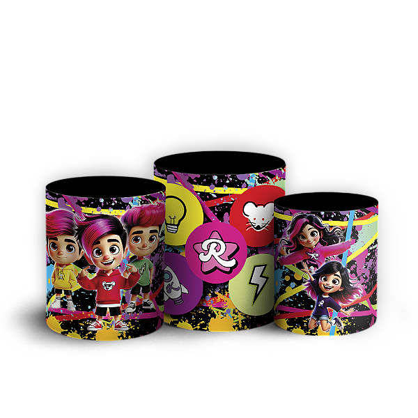 Trio Cilindro Sublimado 3D - Emilly Vick Os Rosa