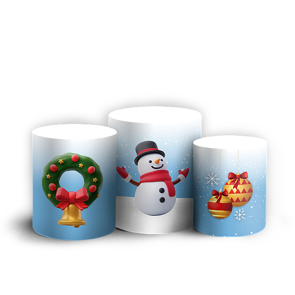 Trio Cilindro Sublimado 3D - Natal