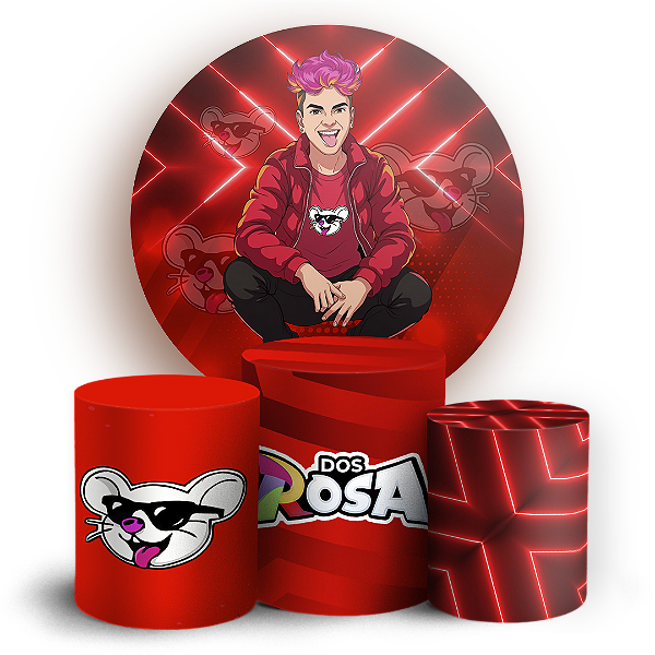 KIT Redondo e Trio Sublimado 3D - Os Rosas
