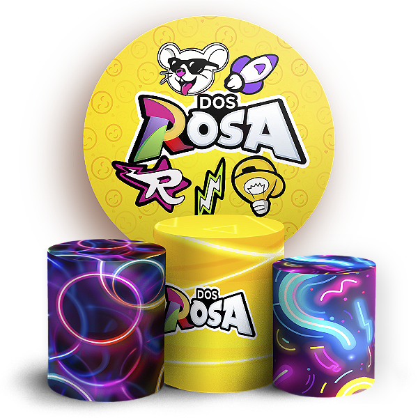 KIT Redondo e Trio Sublimado 3D - Os Rosas