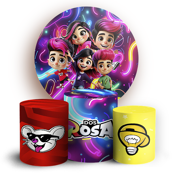 KIT Redondo e Trio Sublimado 3D - Os Rosas