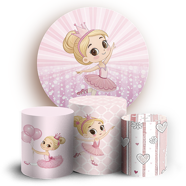 KIT Redondo e Trio Sublimado 3D - Bailarina