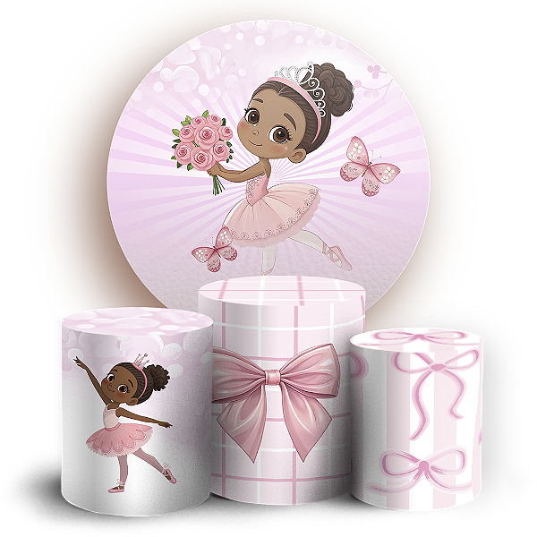 KIT Redondo e Trio Sublimado 3D - Bailarina