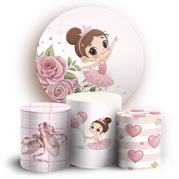 KIT Redondo e Trio Sublimado 3D - Bailarina