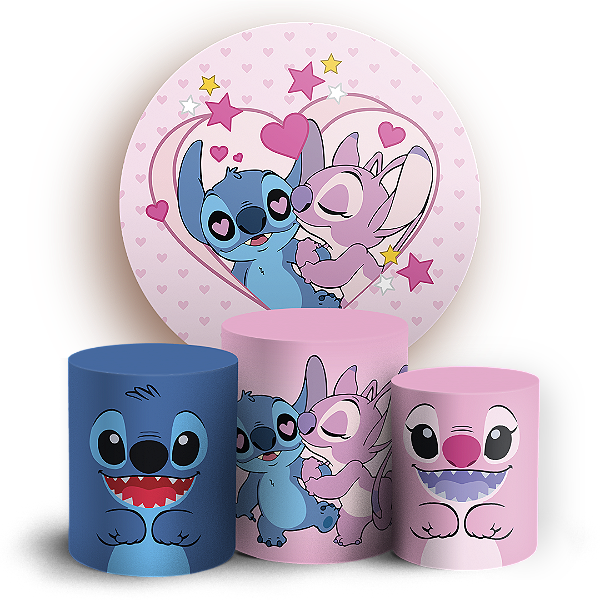 KIT Redondo e Trio Sublimado 3D - Stitch