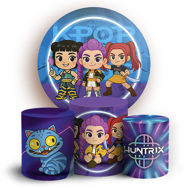 KIT Redondo e Trio Sublimado 3D - Guerreiras do K Pop