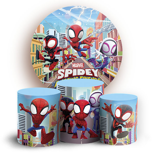 KIT Redondo e Trio Sublimado 3D - Homem Aranha