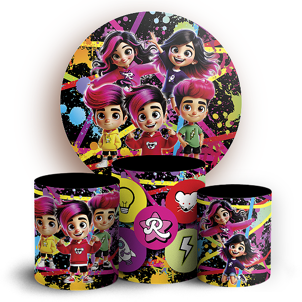 KIT Redondo e Trio Sublimado 3D - Emilly Vick Os Rosa