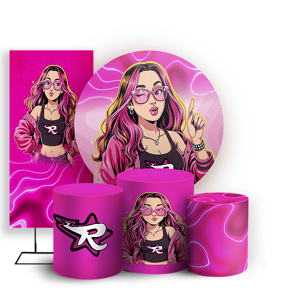 KIT Redondo Trio e Faixa Sublimado 3D - Os Rosas