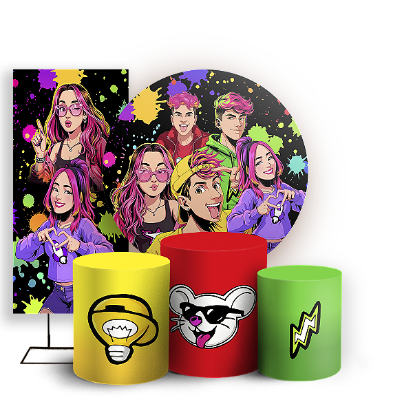 KIT Redondo Trio e Faixa Sublimado 3D - Os Rosas