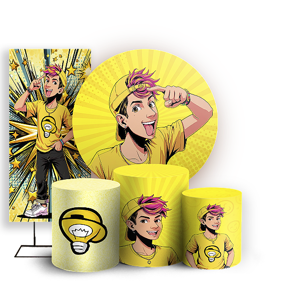 KIT Redondo Trio e Faixa Sublimado 3D - Os Rosas