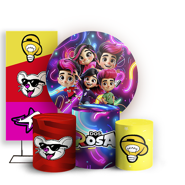 KIT Redondo Trio e Faixa Sublimado 3D - Os Rosas