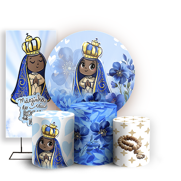 KIT Redondo Trio e Faixa Sublimado 3D - Nossa Senhora