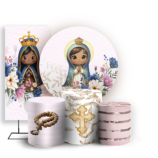 KIT Redondo Trio e Faixa Sublimado 3D - Nossa Senhora