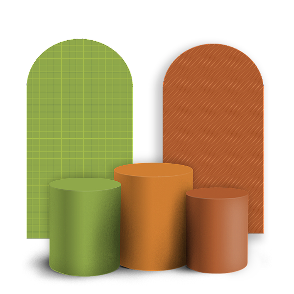 Faixas Laterais e Trio Cilindro Sublimado 3D Vest Facil - Cores Marrom E Verde - By Cris Reis & Sara Bolando A Festa