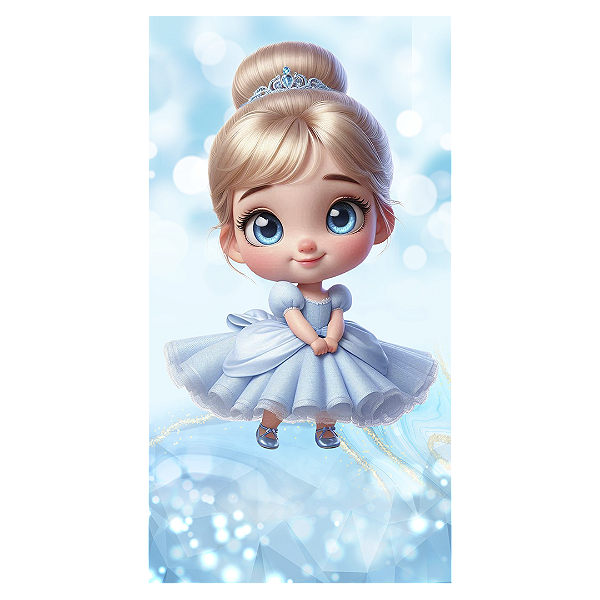 Faixa Lateral Sublimado 3D - Princesa Cinderela