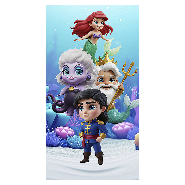 Faixa Lateral Sublimado 3D - Princesa Ariel Pequena Sereia