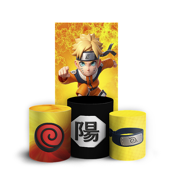 Faixa Lateral e Trio Cilindro Sublimado 3D Vest Facil - Naruto