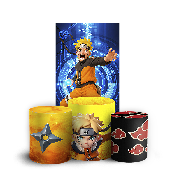 Faixa Lateral e Trio Cilindro Sublimado 3D Vest Facil - Naruto