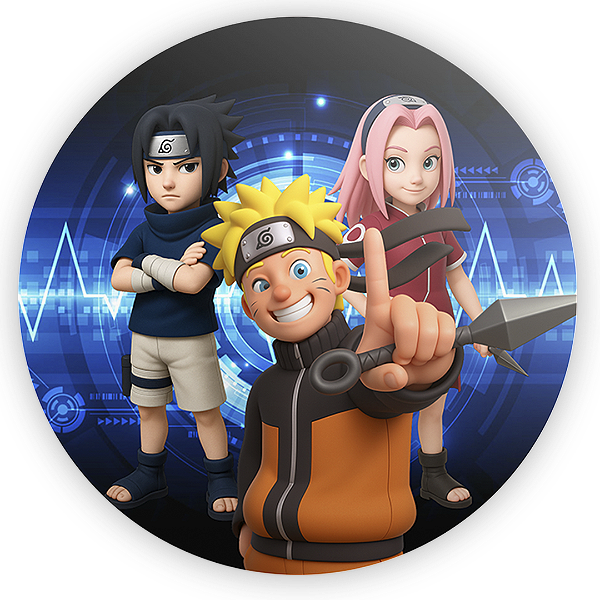 Painel Redondo Sublimado 3D - Naruto