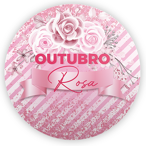 Painel Redondo Sublimado 3D - Outubro Rosa