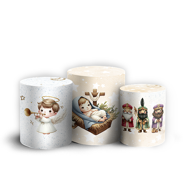 Trio Cilindro Sublimado 3D - Natal