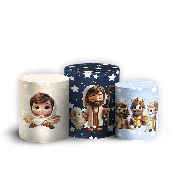 Trio Cilindro Sublimado 3D - Natal