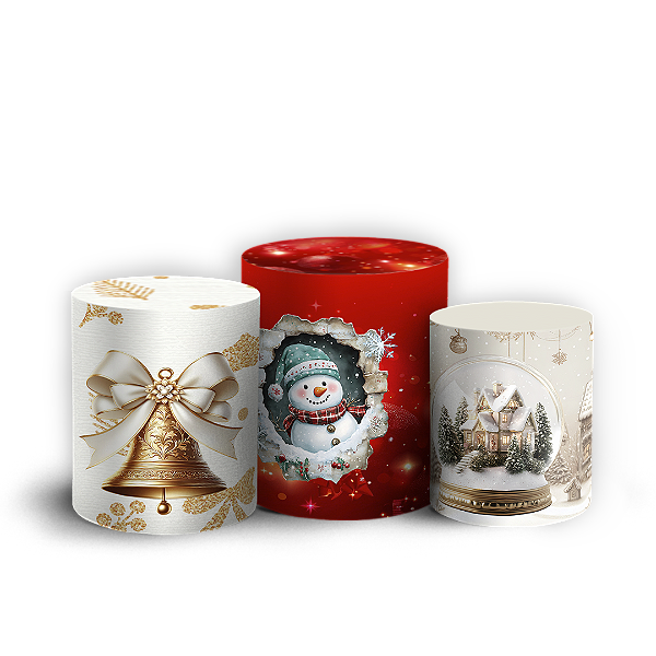 Trio Cilindro Sublimado 3D - Natal