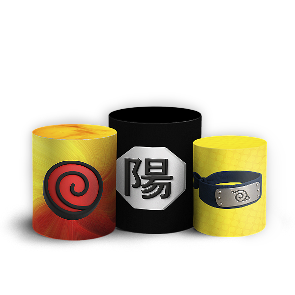 Trio Cilindro Sublimado 3D - Naruto