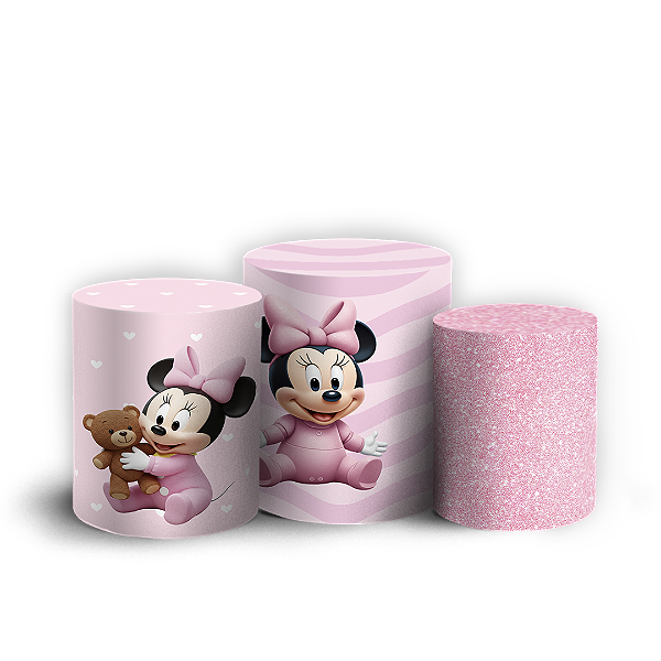 Trio Cilindro Sublimado 3D - Minnie