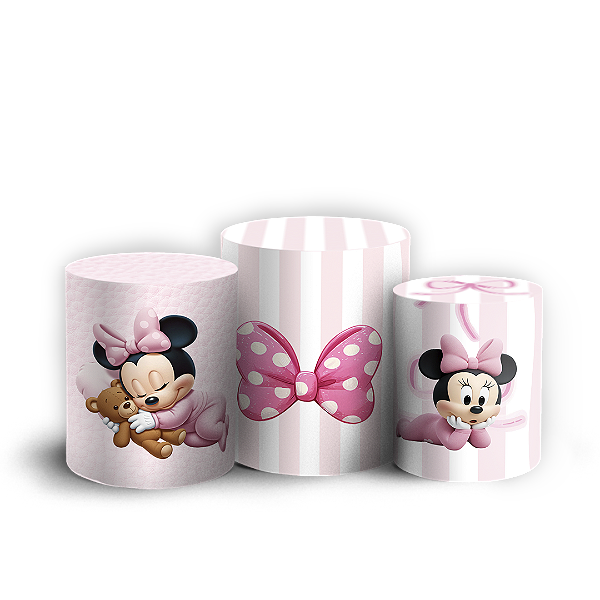 Trio Cilindro Sublimado 3D - Minnie