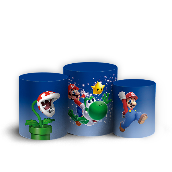 Trio Cilindro Sublimado 3D - Super Mario