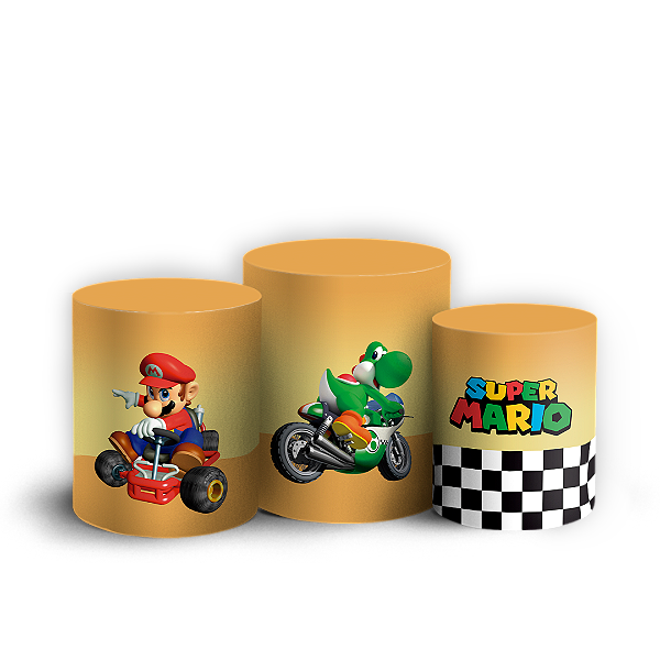 Trio Cilindro Sublimado 3D - Super Mario