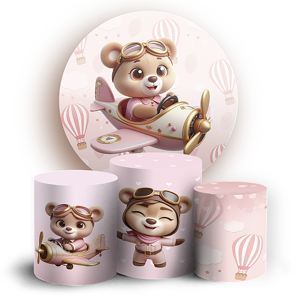 KIT Redondo e Trio Sublimado 3D - Ursinha