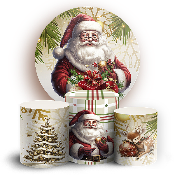 KIT Redondo e Trio Sublimado 3D - Natal