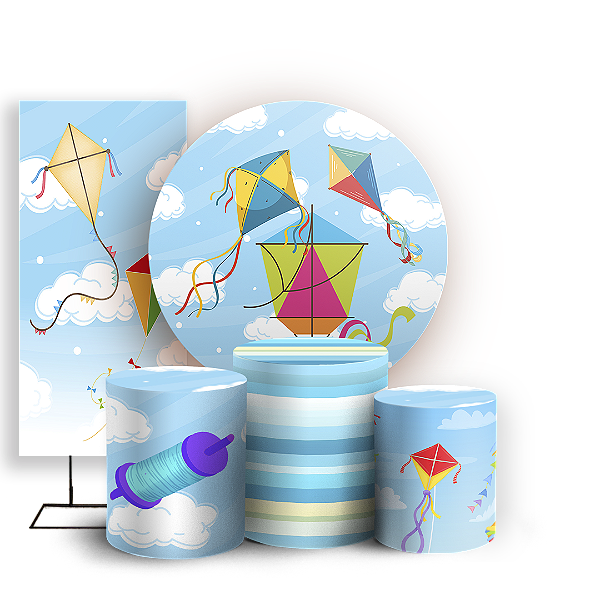 KIT Redondo Trio e Faixa Sublimado 3D - Pipa