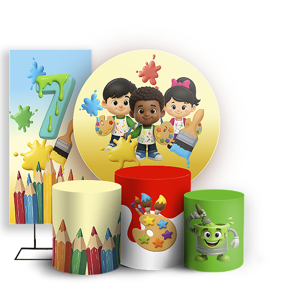 KIT Redondo Trio e Faixa Sublimado 3D - Pintando O 7