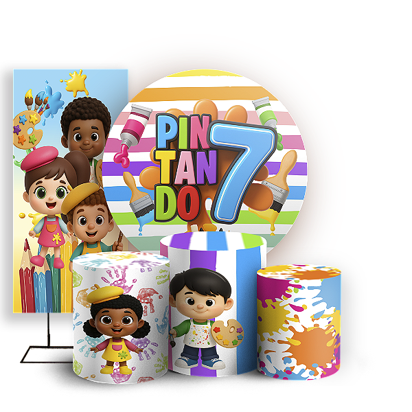 KIT Redondo Trio e Faixa Sublimado 3D - Pintando O 7