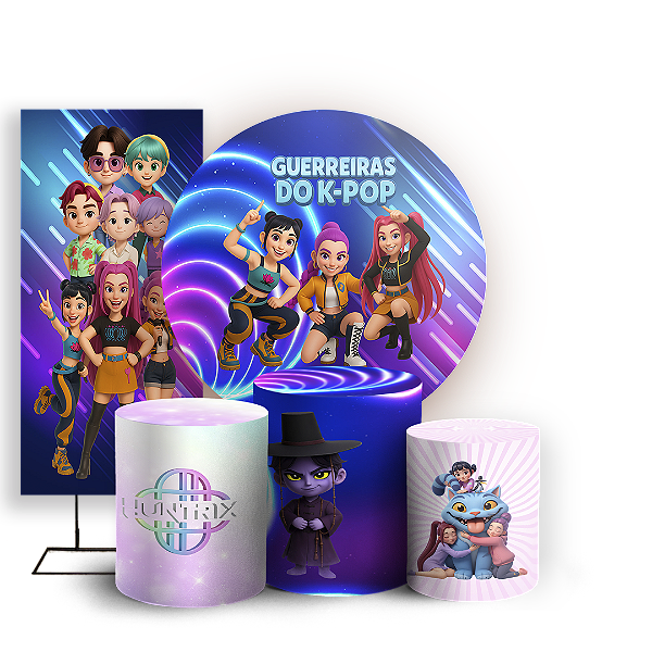 KIT Redondo Trio e Faixa Sublimado 3D - Guerreiras Do K Pop