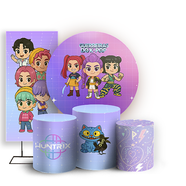 KIT Redondo Trio e Faixa Sublimado 3D - Guerreiras Do K Pop