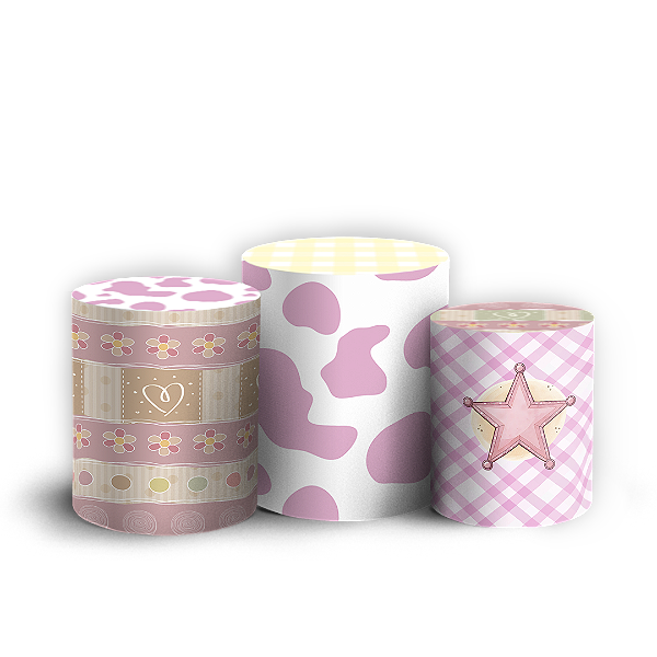 Trio Cilindro Sublimado 3D - Fazendinha