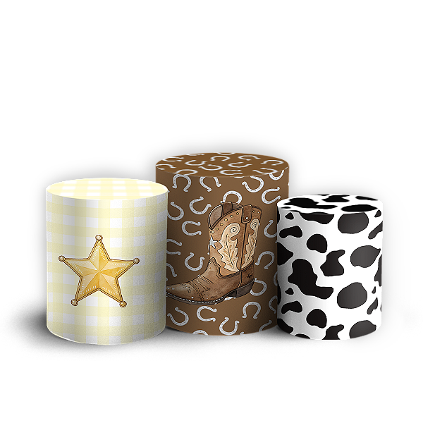 Trio Cilindro Sublimado 3D - Fazendinha