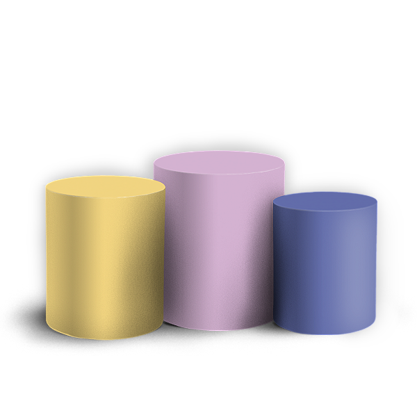 Trio Cilindro Sublimado 3D - Cores